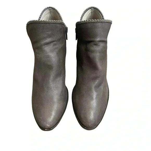 Lucky Brand Womens Shoes Lucky Brand Pincah2 Studded Leather Block Heel Booties - Picture 1 of 12
